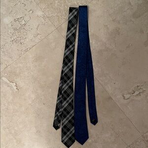 Elegant Kids' Ties in Black Plaid and Blue Paisley